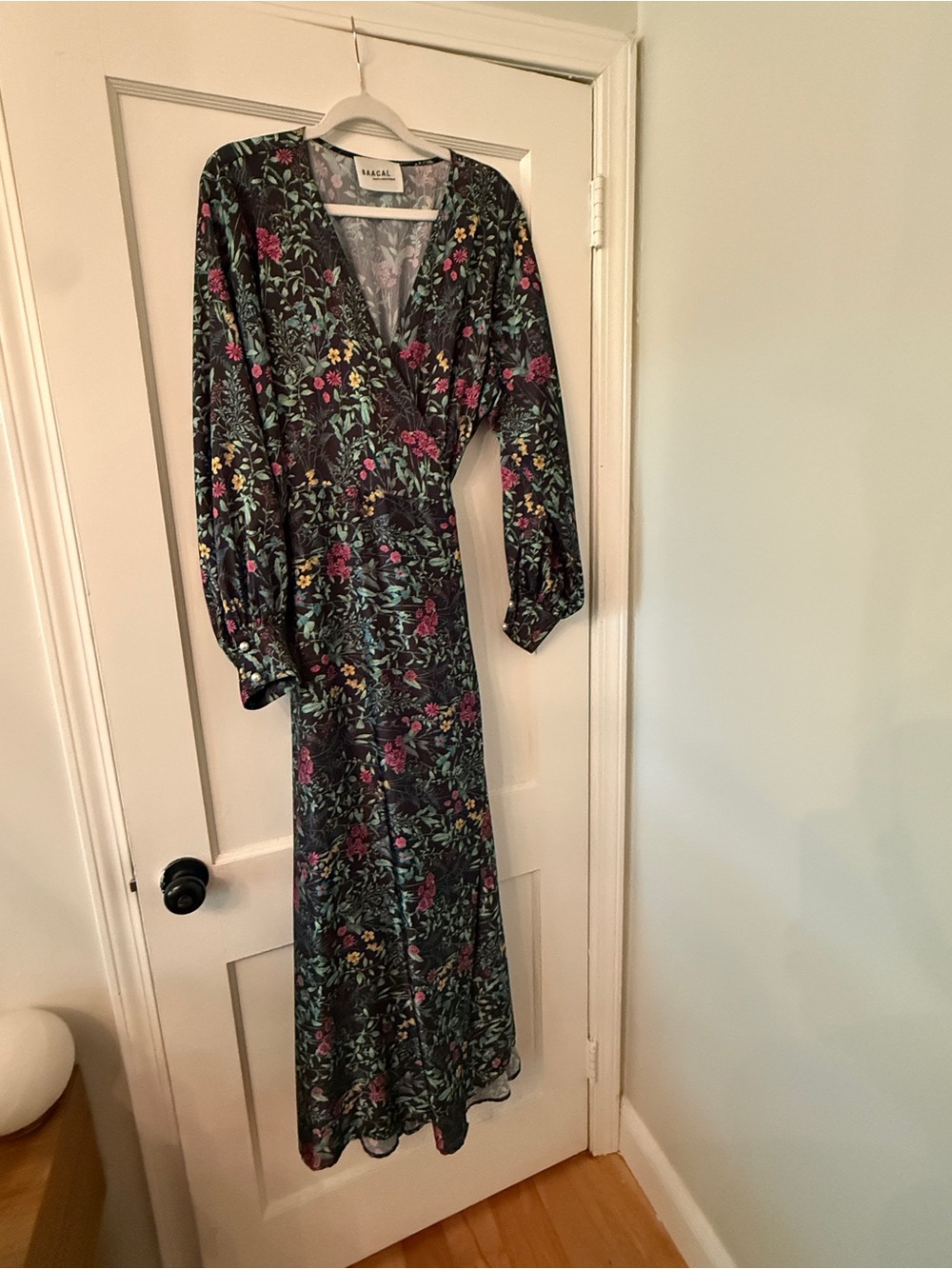 Baacal Dark Floral Wrap Maxi Dress -